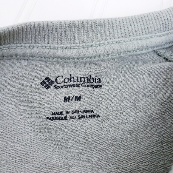 Columbia Graphic Sweatshirt Olive Green Live The Journey size Medium Lightweight - Picture 2 of 5
